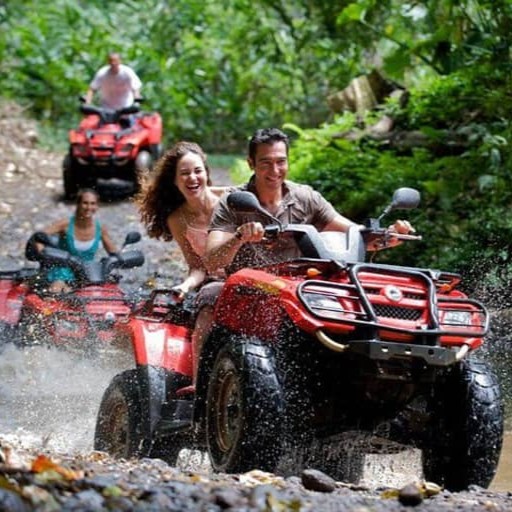 Quad bike riding through rural Zanzibar